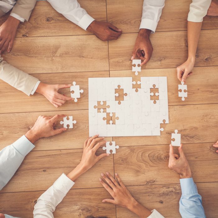 Business people finding solution together at office